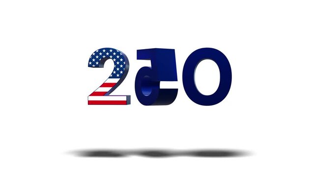 The text "USA" begins to rotate and transforms into the text "250" for the 250th anniversary of the USA