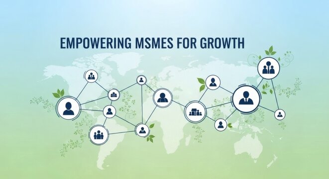 Empowering MSMEs for Growth World Map Network Infographic