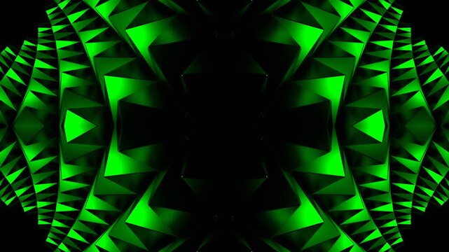 Green Spiny Cylindrical Kaleidoscope Background VJ Loop in 4K