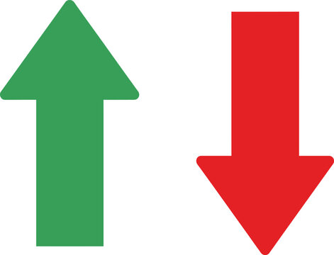 Green arrow pointing up and red arrow pointing down icons