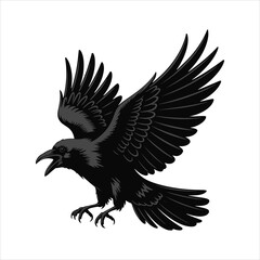 Fototapeta premium Silhouette of an eagle, silhouette of a flying bird vector, Flying eagle silhouette vector illustration