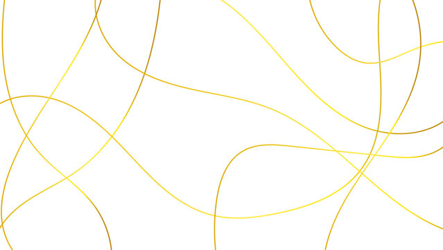 Golden abstract wavy random line on a transparent background. 