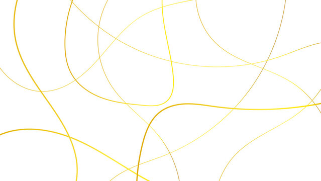 Golden abstract wavy random line on a transparent background. 