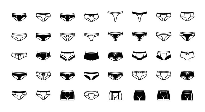 Variety of womens underwear styles.