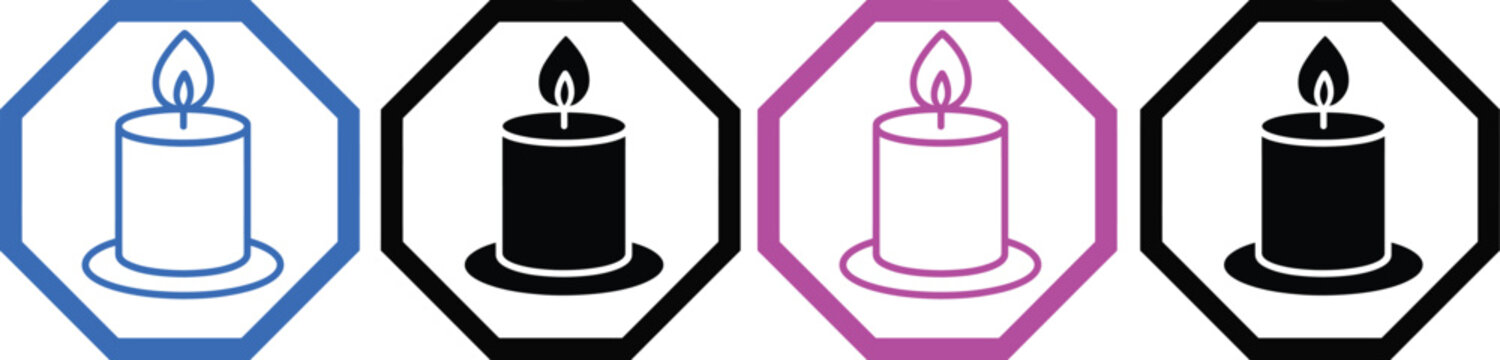 Four candles in different shaped decorative holders