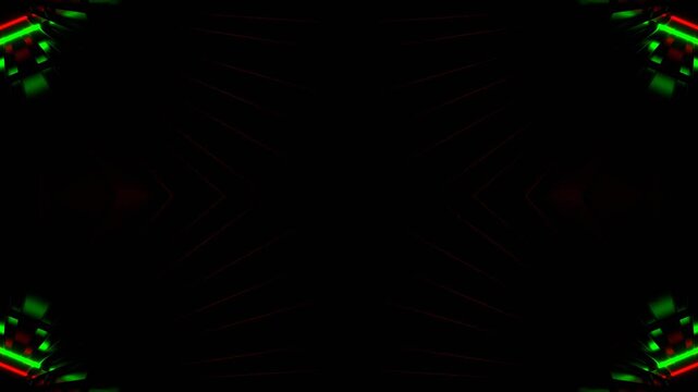 Red and Green Corrugated Neon Strobe Kaleidoscope Background VJ Loop in 4K