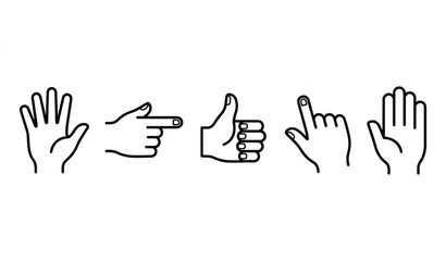 Fototapeta premium Hand Gesture Icon Set Vector Illustration