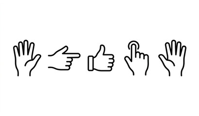 Fototapeta premium Hand Gesture Icon Set Vector Illustration