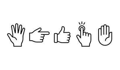 Fototapeta premium Hand Gesture Icon Set Vector Illustration