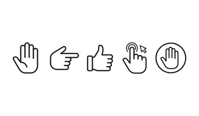 Fototapeta premium Hand Gesture Icon Set Vector Illustration