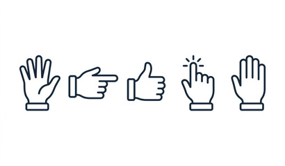 Obraz premium Hand Gesture Icon Set Vector Illustration