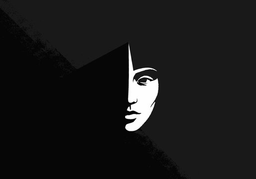 Monochromatic abstract background with dark gray geometric shapes subt