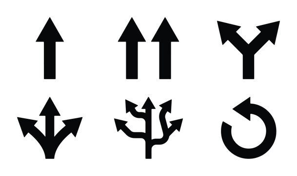 Directional Arrows Set, Navigation Symbols Collection, Choice Icons, Decision Making Graphics, Road Signs Vector Pack
