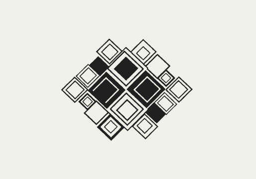 Right-cropped graphic illustration of an abstract geometric pattern fe