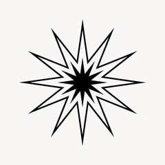 Obraz premium Black starburst design with sharp, pointed edges on a white background.