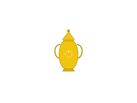 Golden pot of Manna vector illustration. Sacred jar of Tzinchineit Haman from the Ark of the Covenant, Tabernacle wilderness miracle and Temple artifact isolated.