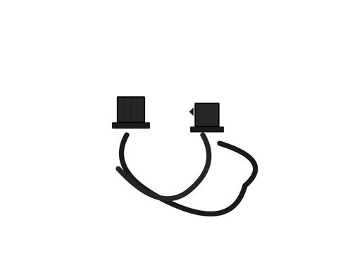 Phylacteries Tefillin leather boxes vector illustration. Jewish ritual prayer cubes, Shel Rosh and Shel Yad with black straps, Judaism Torah commandment isolated.
