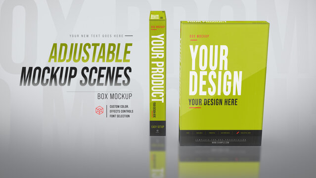 Adjustable Box Mockup Scenes