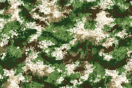 Woodland military camouflage seamless pattern with brown and green shades camouflage woodland military tactical background seamless wallpaper material abstract contrast decorative artistic