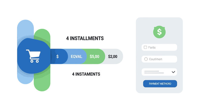 Buy Now Pay Later Installment Payment Interface Mockup for E-commerce and Fintech Mobile Apps