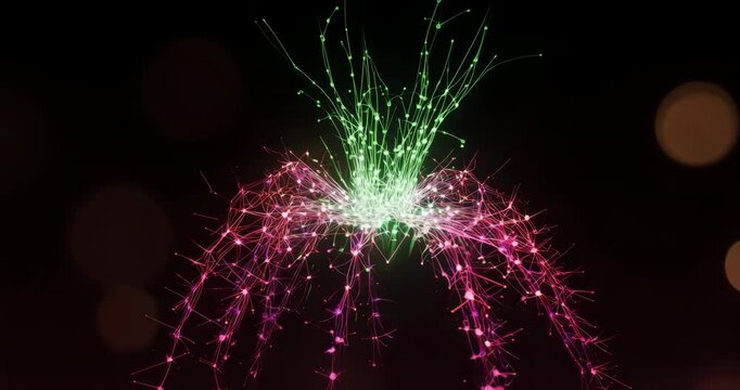 Glowing Cybernetic 3D Molecular Venus Flytrap Art