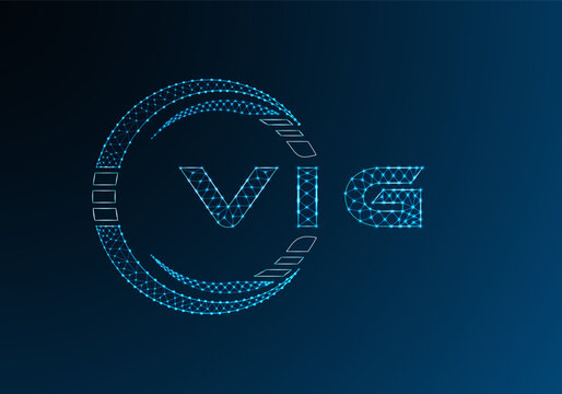 VIG low poly letter logo vector design. VIG lower poly logo design. Low poly logo.