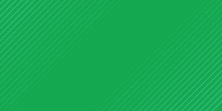 Green background texture with dynamic diagonal stripes pattern. Minimalist abstract geometric vector design layout with a solid blank space center for copy text