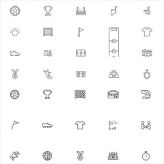 Football Match & Stadium Minimal Line Icons © MdMijanur