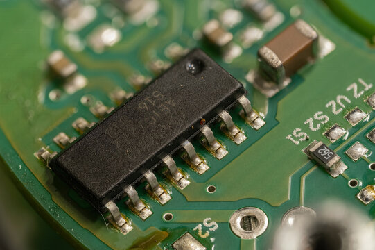 Detail of a processor on an encoder printed circuit board.