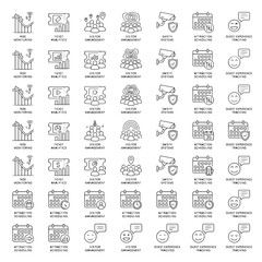 Naklejka premium Flat Icons Of Amusement Park Operations And Guest Services