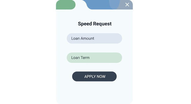 Modern Online Loan Application Form UI Design with Speed Request Concept for FinTech and Digital Banking Apps