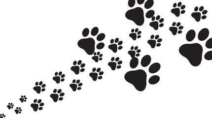 Black dog paw prints trail © SHOFIQUL