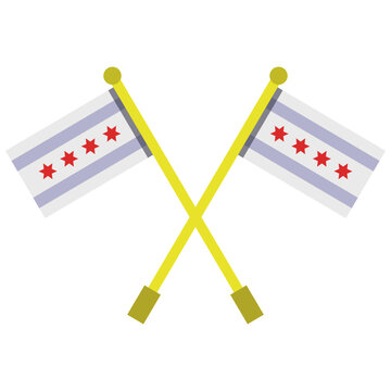Chicago flag with pole