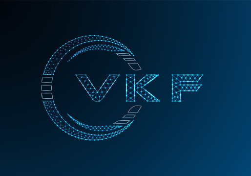 VKF low poly letter logo vector design. VKF lower poly logo design. Low poly logo.