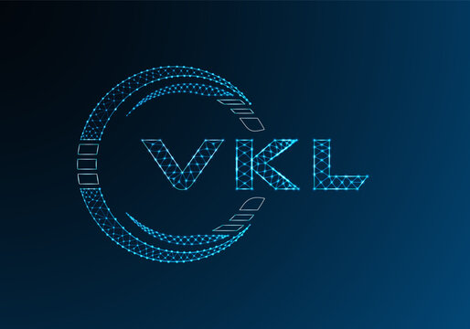 VKL low poly letter logo vector design. VKL lower poly logo design. Low poly logo.
