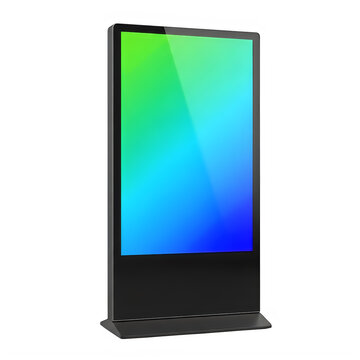 Modern digital tv displaying colorful gradient screen