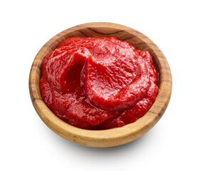 Obraz premium Tomato Sauce or Ketchup in Bowl Isolated on White Background
