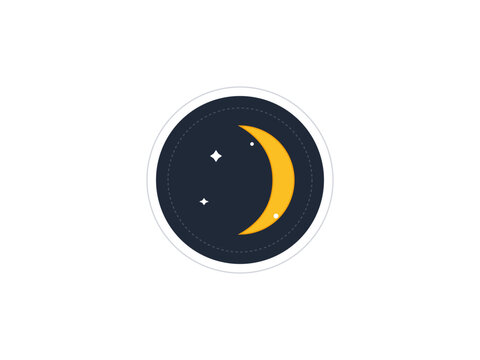 New moon Rosh Chodesh vector illustration. Biblical Hebrew calendar lunar cycle, Jewish festival month renewal astronomy symbol isolated on white background.
