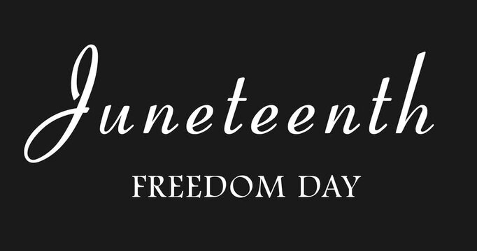 Juneteenth Freedom Day Mettalic golden cinema styled motion graphic. Pan African concept. Film opener intro outro inspired animation. Juneteenth text animation lettering. Shiny event promotions asset.