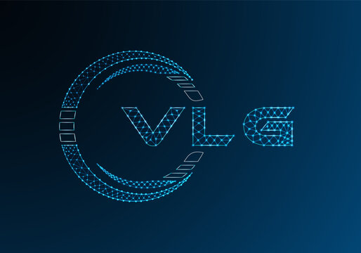 VLG low poly letter logo vector design. VLG lower poly logo design. Low poly logo.