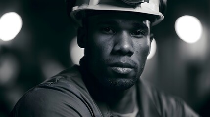 Obraz premium A dramatic portrait of a person wearing a cap against a blurred light filled background