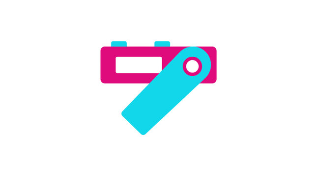 Abstract digital crypto wallet security key icon.