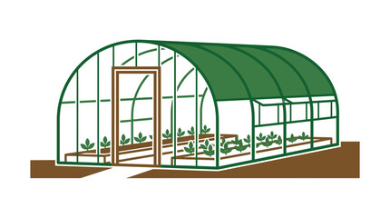Arched hoop house greenhouse for protected cultivation. © Lusi