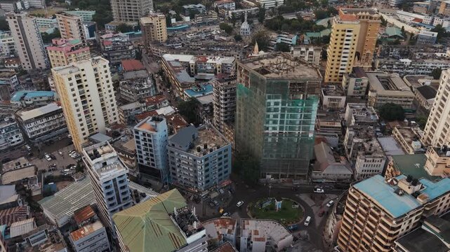 Dar Es Salaam Tanzania - 25 June 2026 - Dar es Salaam aerial cityscape showcasing modern skyline urban development commercial buildings and vibrant metropolitan landscape in Tanzania

