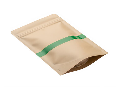 Brown paper bag tied with green ribbon