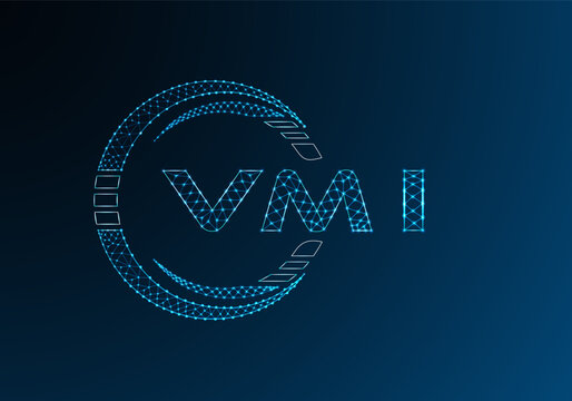 VMI low poly letter logo vector design. VMI lower poly logo design. Low poly logo.