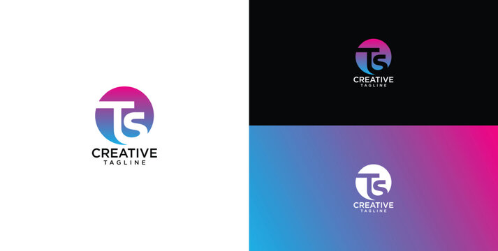 Dynamic TS Lettermark Logo Concept Featuring a Modern Gradient Color Scheme, Ideal for Creative Business Branding and Professional Identity Solutions