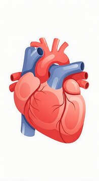 Red heart with stethoscope symbolizing medical care and health.