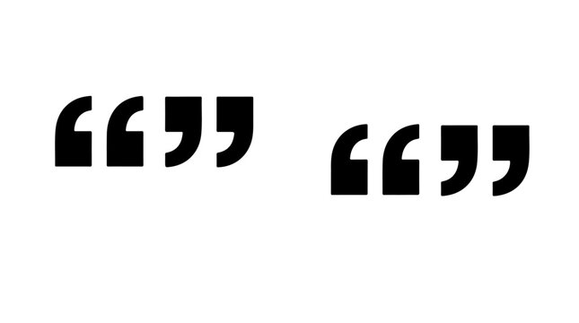 Quotation Mark Silhouette Collection Featuring Double Quote Designs Representing Speech, Communication, and Expression