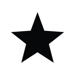 Fototapeta premium Simple black silhouette of a classic five-pointed star shape, isolated on a white background, representing achievement, success, rating, ranking, celestial bodies, decoration, and festive themes